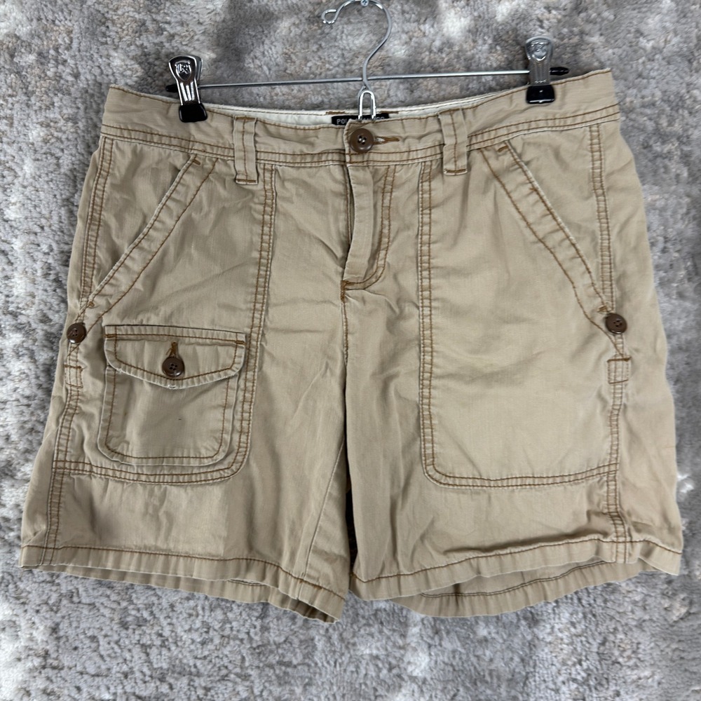 Polo Jeans Co. Size 6 Cargo Utility Pocket Khaki Shorts Tan Women